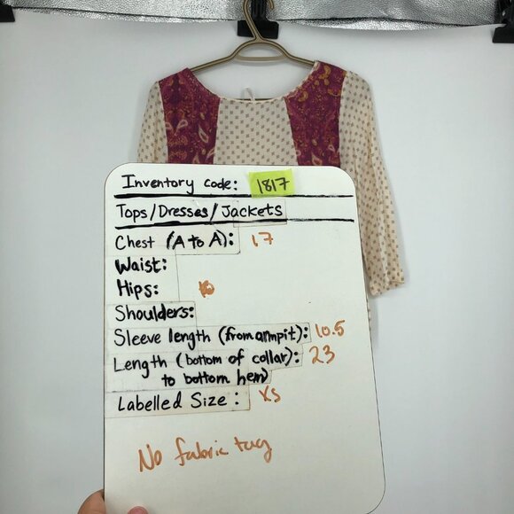 Free People Cream & Burgundy Gauzy Floral Boho Peplum Top size XS - Picture 13 of 14